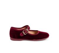 Pisamonas Girls Buckle Up Velvet Mary Janes Size Size 29 / UK 11 Child in Color Burgundy