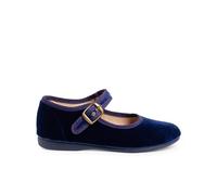 Pisamonas Girls Buckle Up Velvet Mary Janes Size Size 31 / UK 12.5 Child in Color Navy Blue