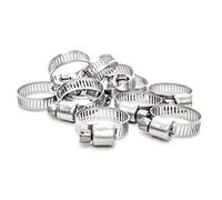 Pisces 10 Pack - 16-25mm Stainless Jubilee Clips to Fit 20mm Hose