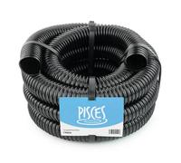 Pisces 1M Corrugated Black Pond Hose Flexible Anti Kink Flexi Pvc Pipe Ribbed Tubing For Pump Filter Sump Water Butt - 1.5" 38mm