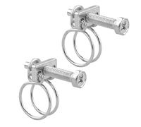 Pisces -2 Pack Double Wire Hose Clips to fit 12.5mm (0.5in) Pipe Tubing