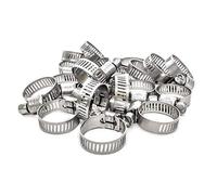 Pisces 20 Pack - 10-16mm Stainless Jubilee Clips to Fit 12.5mm Hose