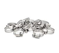Pisces 20 Pack - 16-25mm Stainless Jubilee Clips to Fit 20mm Hose