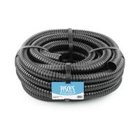 Pisces 10M Corrugated Black Pond Hose Flexible Anti Kink Flexi Pvc Pipe Ribbed Tubing For Pump Filter Sump Water Butt - 1" (25mm)