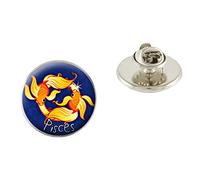 Pisces 25mm Metal Pin Badge With Butterfly Clutch Clasp Ideal Birthday Gift N44