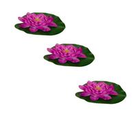 Pisces 3 Pack Large 24Cm Purple Floating Lily Artifical Pond Plant Decoration Lillies