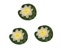 Pisces 3 Pack White Floating Lily Artifical Pond Plant Decoration Lillies