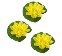 Pisces 3 Pack Yellow Floating Lily Artifical Pond Plant Decoration Lillies