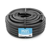 Pisces 30M Corrugated Black Pond Hose Flexible Anti Kink Flexi Pvc Pipe Ribbed Tubing For Pump Filter Sump Water Butt -0.75" 20mm