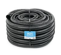 Pisces 30M Corrugated Black Pond Hose Flexible Anti-Kink Flexi Pvc Pipe Ribbed Tubing For Pump Filter Sump Water Butt - 2" 50mm