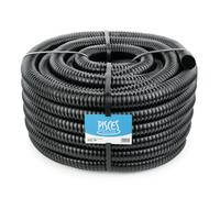 Pisces 40mm (1.5 inch) Black Pond Corrugated Flexible Hose Pipe - 25m Roll