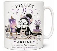 Pisces Artist Zodiac Sign Ceramic Coffee Mug Creative Art Lover Gift Mug