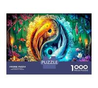 Pisces Bagua Formation 1000 Pieces Jigsaw Puzzles Bundle Psychedelic Tai Chi Classic Jigsaw Puzzles Adults Jigsaw Impossible Hard Difficult Thick Cardboard Brain Training Logic Skill Puzzle 52x38cm/10