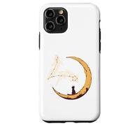Pisces Constellation Fishes Star Watching Cat Crescent Moon Case for iPhone 11 Pro