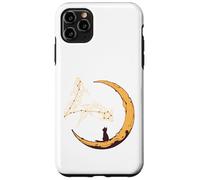 Pisces Constellation Fishes Star Watching Cat Crescent Moon Case for iPhone 11 Pro Max