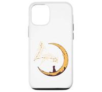 Pisces Constellation Fishes Star Watching Cat Crescent Moon Case for iPhone 12/12 Pro