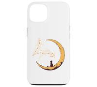 Pisces Constellation Fishes Star Watching Cat Crescent Moon Case for iPhone 13