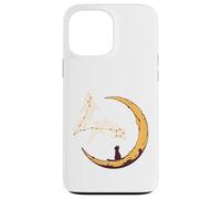 Pisces Constellation Fishes Star Watching Cat Crescent Moon Case for iPhone 13 Pro Max