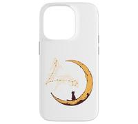 Pisces Constellation Fishes Star Watching Cat Crescent Moon Case for iPhone 14 Pro