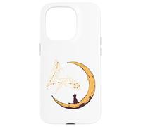 Pisces Constellation Fishes Star Watching Cat Crescent Moon Case for iPhone 15 Pro