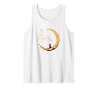 Pisces Constellation Fishes Star Watching Cat Crescent Moon Tank Top