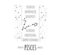 Pisces Constellation Zodiac Journal: Black and White Astrology Themed Composition Notebook, Diary, or Daily Log for Astronomy Lovers | 6x9 Inches | 50 Pages | Paperback