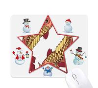 Pisces Constellation Zodiac Symbol Christmas Snowman Family Star Mouse Pad