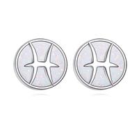 Pisces Earrings for Women 925 Sterling Silver Zodiac Sign Constellation Stud Earrings White Opal Pisces Jewellery Gift for Girls