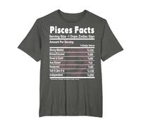 Pisces Facts - Funny Pisces Shirt T-Shirt, Men's Big and Tall, Asphalt Grey, 6X Tall