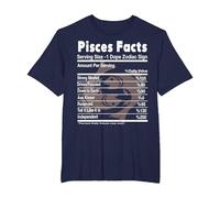 Pisces Facts - Funny Pisces Shirt T-Shirt, Men's Big and Tall, Navy Blue, 4X Tall