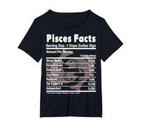 Pisces Facts - Funny Pisces Shirt T-Shirt, Women's Plus, Black, 4X