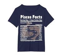 Pisces Facts - Funny Pisces Shirt T-Shirt, Women's Plus, Navy Blue, 4X