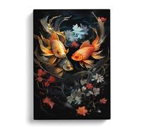 Pisces Fish Zodiac Classicism Art Canvas Wall Art Print 30x20 Inch