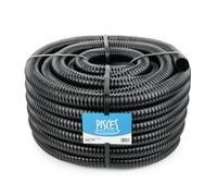 Pisces Flexible Pond Hose Pipe | 38mm (1.5 inch) x 30 Metre Roll | Corrugated Black Tubing for Filter Pumps and UVC Systems