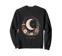 Pisces Full Moon Cottagecore Astrology Botanical Crescent Sweatshirt