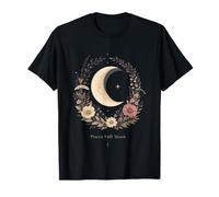 Pisces Full Moon Cottagecore Astrology Botanical Crescent T-Shirt