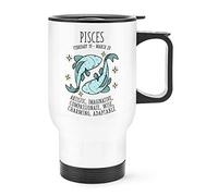 Pisces Horoscope Travel Mug Cup with Handle