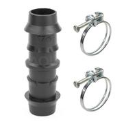 Pisces Inline Pond Or Garden Barbed Hose Joiner 20mm - 20mm (0.75-0.75 Inch) With 2X Hose Clips