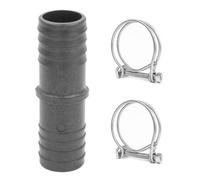 Pisces Inline Pond Or Garden Barbed Hose Joiner 25mm - 25mm (1-1 Inch) With 2X Hose Clips