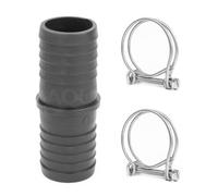 Pisces Inline Pond Or Garden Barbed Hose Joiner 32mm X 32mm (1.25 Inch) With 2X Hose Clips