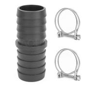 Pisces Inline Pond Or Garden Barbed Hose Joiner 50mm X 50mm (2 Inch) With 2X Hose Clips