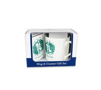 Pisces Mug & Coaster Gift Set - Zodiacs Star Sign Bone China Mug and Cork Coaster Set - Tea/Coffee Present