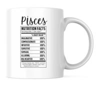 Pisces Nutritional Facts Zodiac Star Symbol Astrology Sign Cups Classic Mugs Unique Coffee Cups for Restaurant Kitchen Milk 330Ml