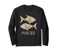 Pisces Origami Zodiac Graphic Long Sleeve T-Shirt