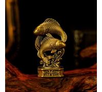 Pisces - Pisces Fish Zodiac Brass Sculpture Set - Handmade Solid Retro Collectible, Beautiful Astrology Decor for Home, Desk & Office