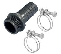 Pisces Pond 38mm 1.5 Inch Female Bsp Hosetail Hosing Connector With Compatible Double Wire Clips