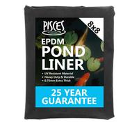 Pisces Pond Liner 8M X 8M Epalyn Epdm Rubber - 0.75mm Thick With 25 Year Guarantee Heavy Duty Durable Garden Fish Koi Lining