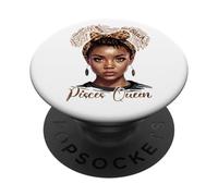 Pisces Queen Afro Zodiac Astrology Graphic PopSockets Adhesive PopGrip