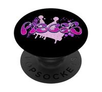 Pisces Queen Graffiti Bubble Letter Zodiac Design PopSockets Adhesive PopGrip