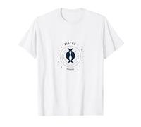 Pisces Season Zodiac Art - Celestial Fish Symbol T-Shirt, Men, White, XL